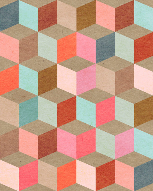 Coloured Geometry Blue, Pink wallpaper by MINDTHEGAP