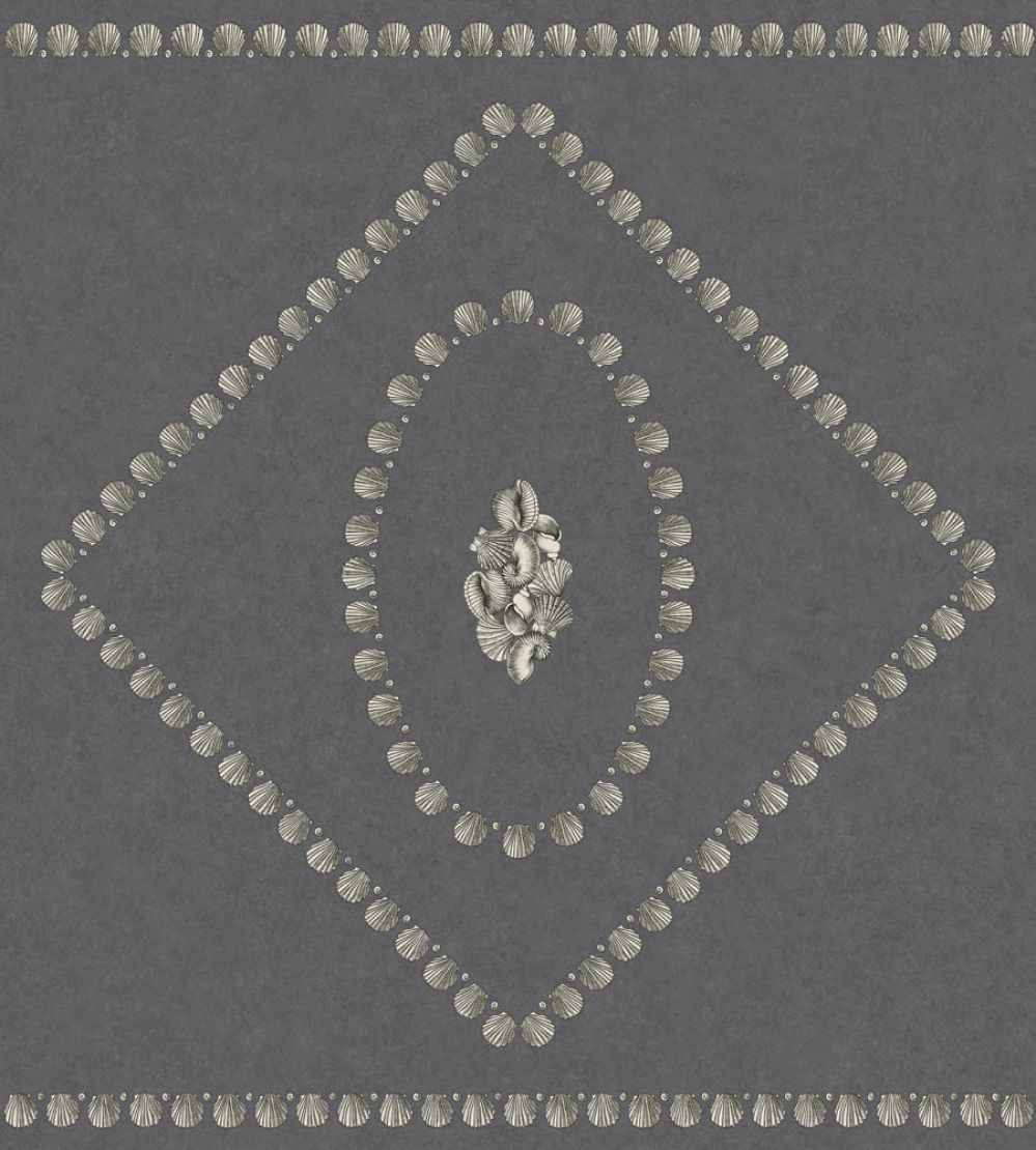 Conchiglie Wallpaper by Cole & Son Soft Gold on Charcoal