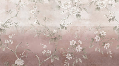 Concrete Flowers Pink mural by Rebel Walls