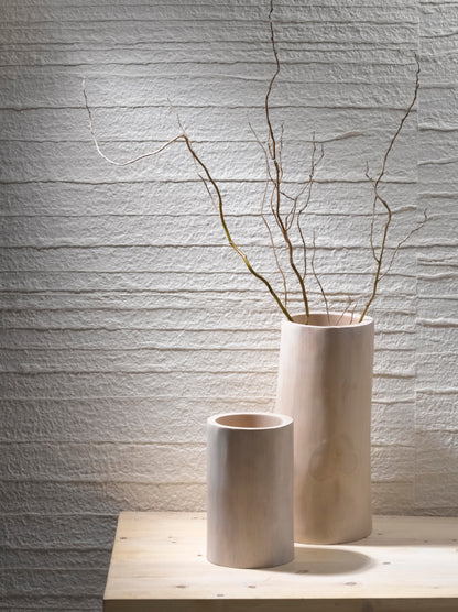Concrete Washi Wallpaper by Phillip Jeffries in Hit The Road, shown installed in a room setting