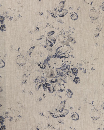 Constance Navy on Natural fabric by Cabbages & Roses