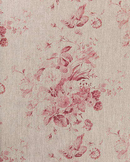 Constance Raspberry on Natural fabric by Cabbages & Roses