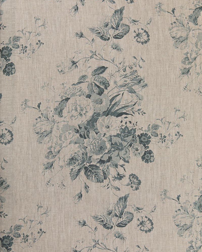 Constance Teal on Natural fabric by Cabbages & Roses