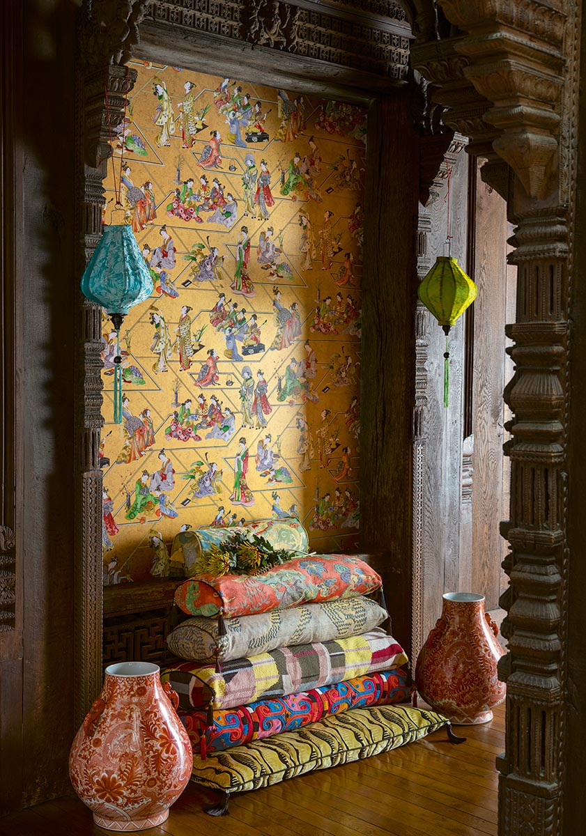 Conte Merveilleux Wallpaper by Pierre Frey shown in a room setting (view 1)