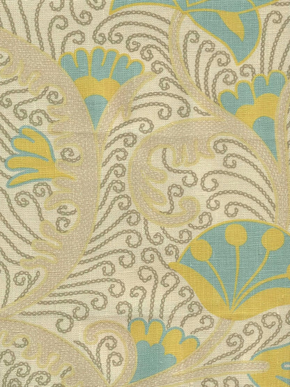 Contessa Multi Blue Yellow Taupe fabric by Home Couture