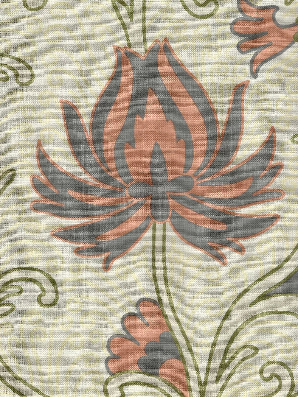 Contessa Multi Salmon Coal Beige fabric by Home Couture