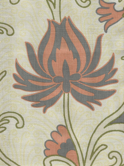 Contessa Multi Salmon Coal Beige fabric by Home Couture