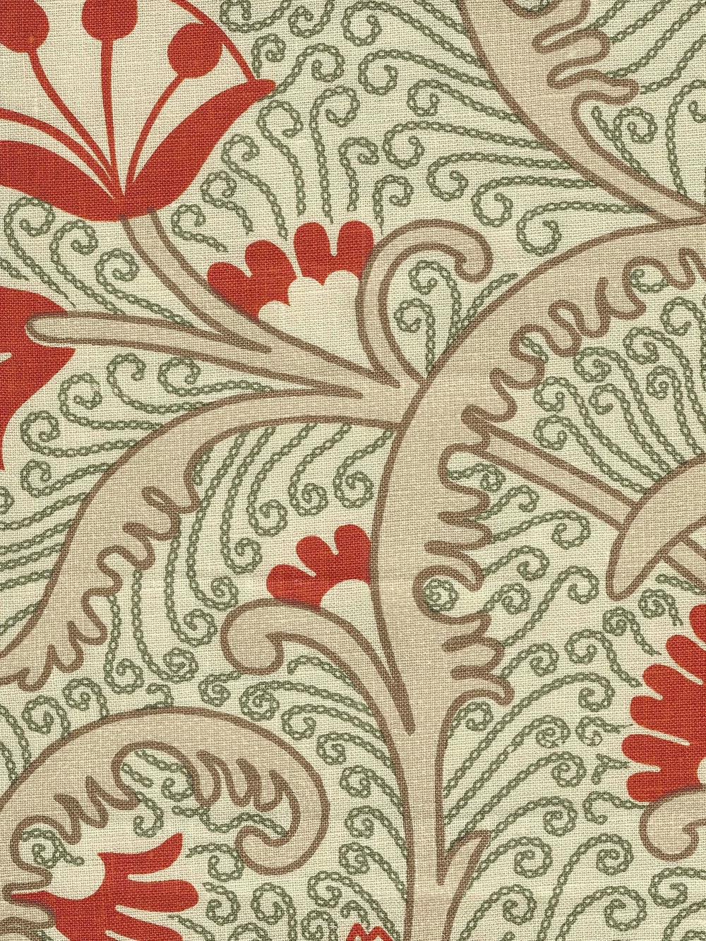 Contessa Terracotta Green Taupe fabric by Home Couture