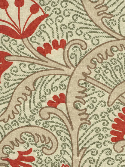 Contessa Terracotta Green Taupe fabric by Home Couture