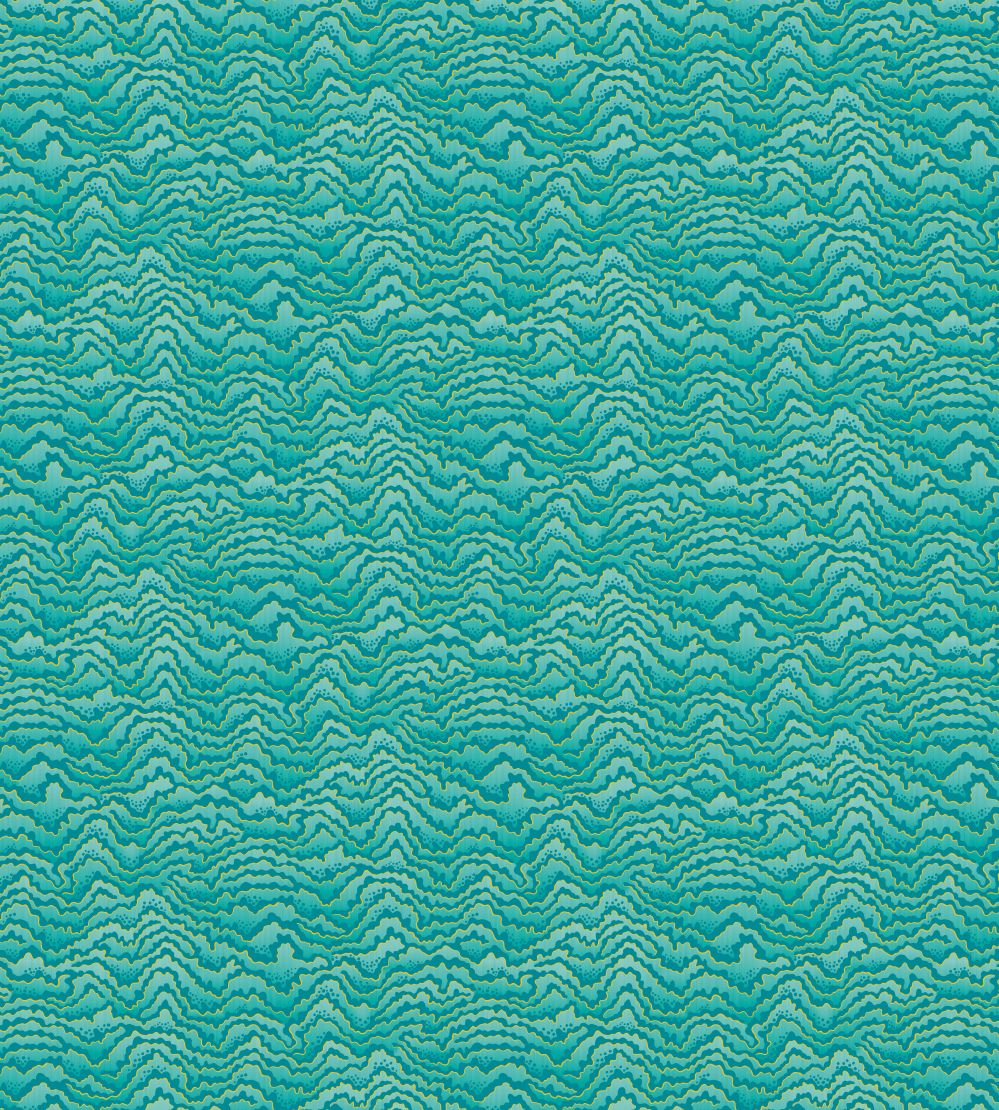 Contour Wallpaper by Ohpopsi Turquoise & Lemon