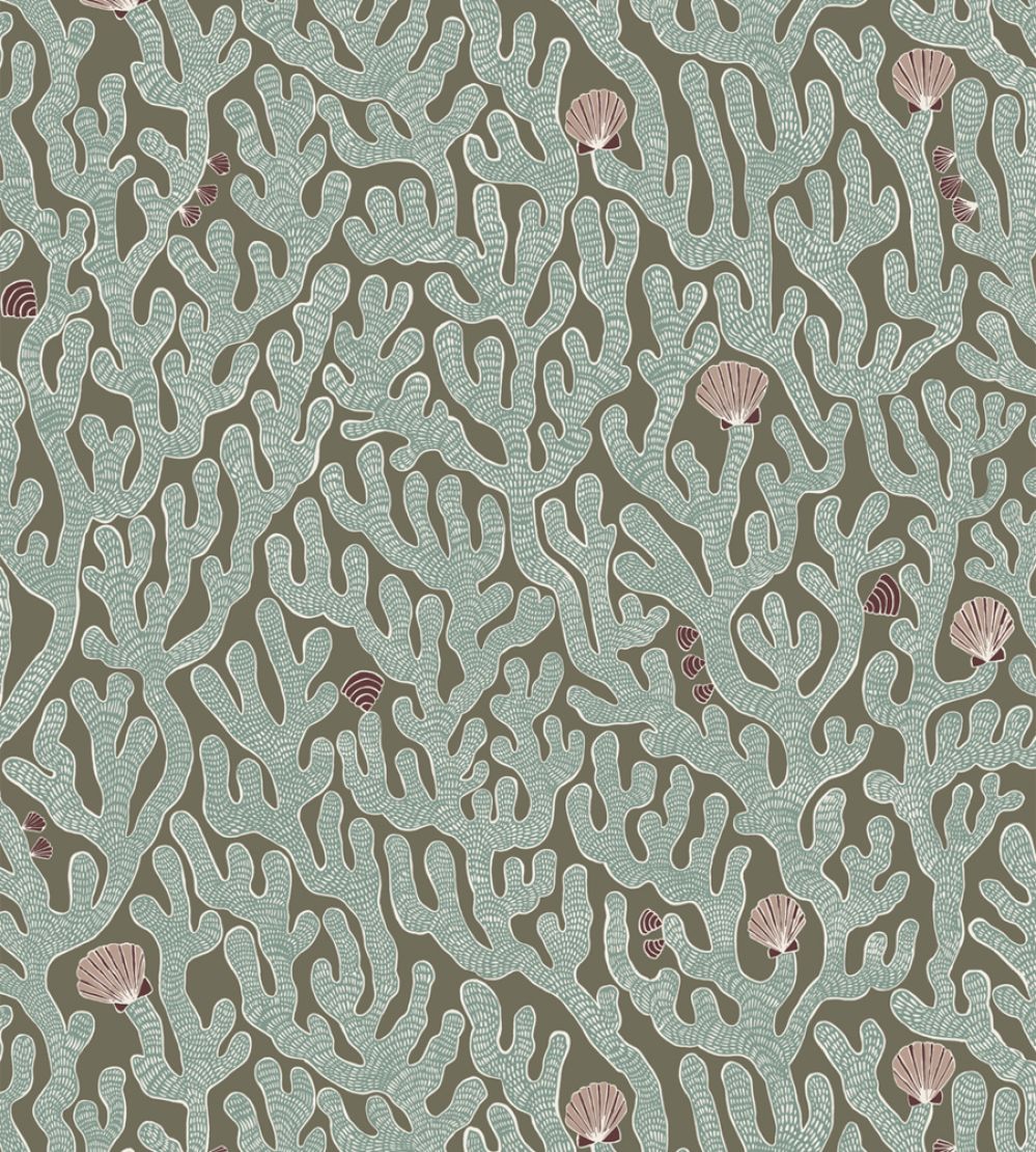 Coral Wallpaper by Josephine Munsey Osney Blue