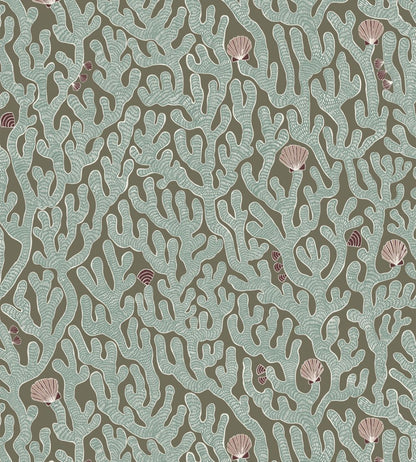 Coral Wallpaper by Josephine Munsey Osney Blue