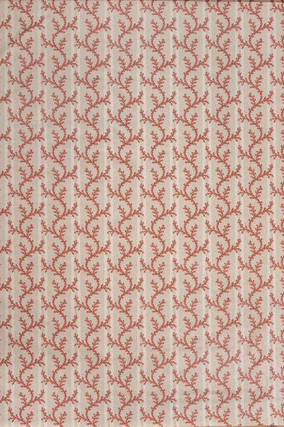 Coral Stripe Fabric by Jean Monro in Coral/Buff