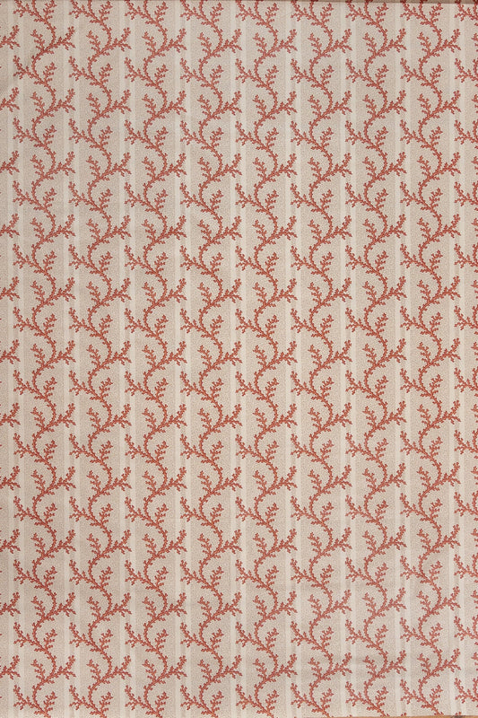 Coral Stripe Fabric by Jean Monro in Coral/Buff