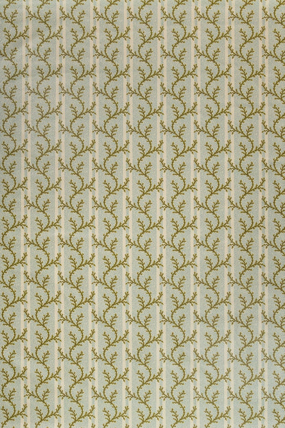 Coral Stripe Fabric by Jean Monro in Olive/Blue