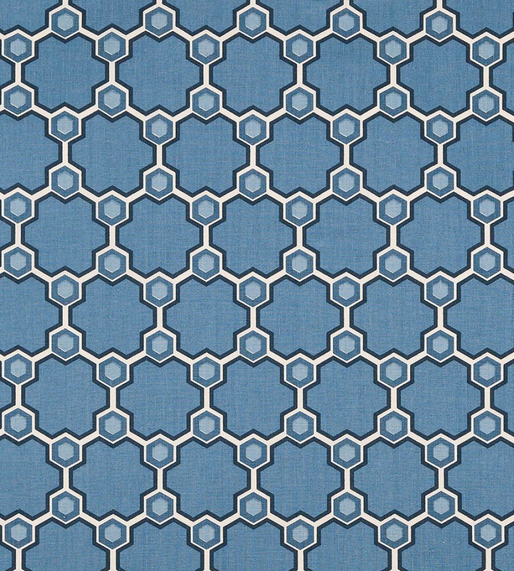 Cordoba Fabric by Vanderhurd Azul/Moonstone