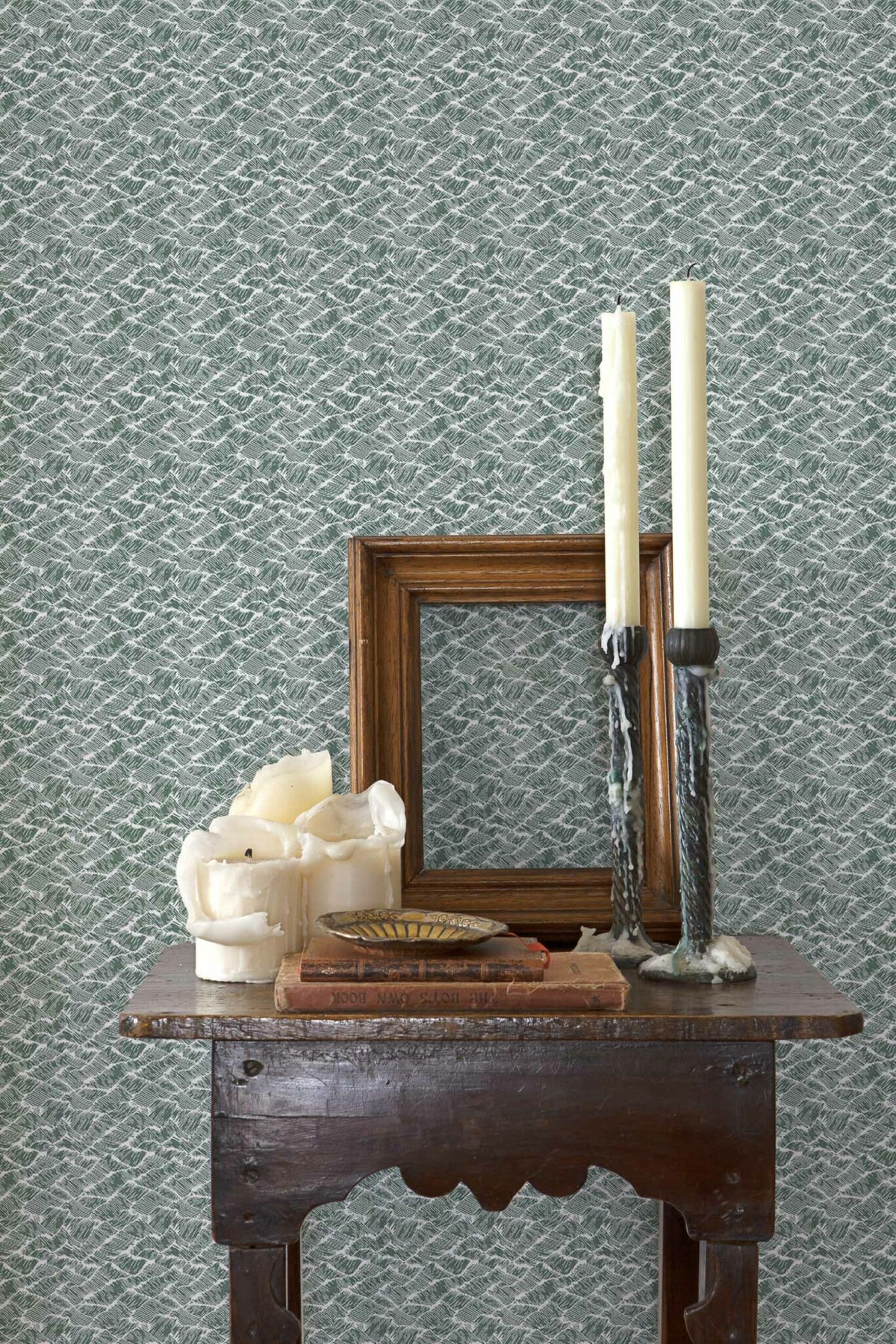 Core Auguste wallpaper by Coordonné in Forest, shown in a styled room