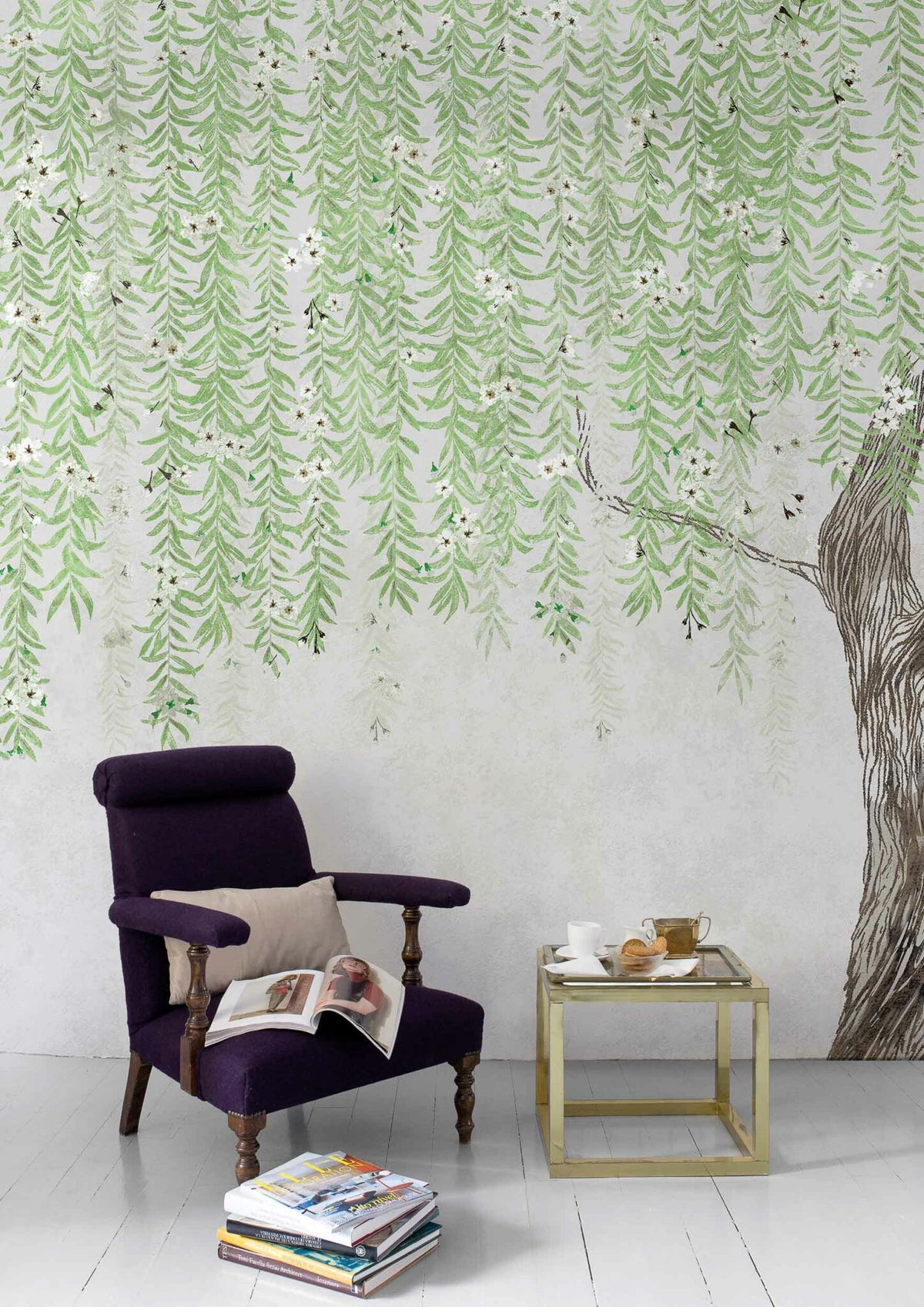 Core Cora mural by Coordonné in Spring, shown in a styled room