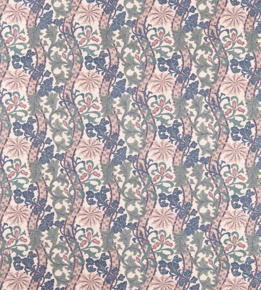 Cornflower Embroidery Fabric by Morris & Co Indigo/Plum