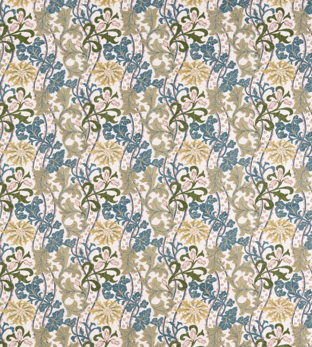 Cornflower Embroidery Fabric by Morris & Co Lemon/Nettle