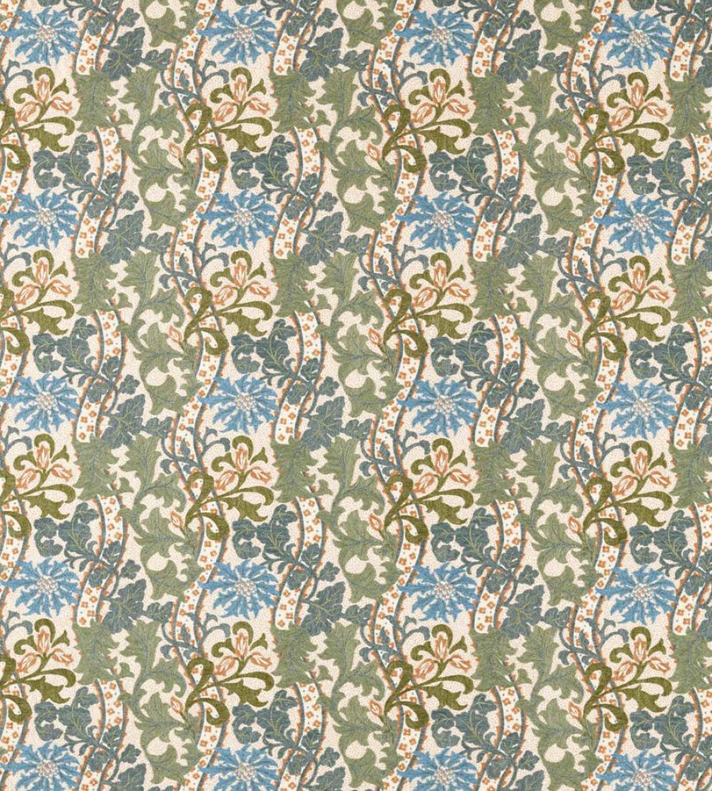 Cornflower Embroidery Fabric by Morris & Co Woad/Forest