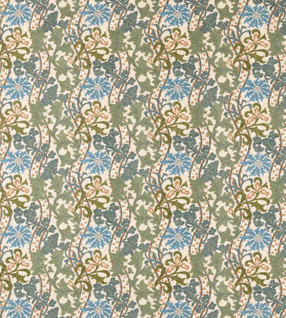 Cornflower Embroidery Fabric by Morris & Co Woad/Forest