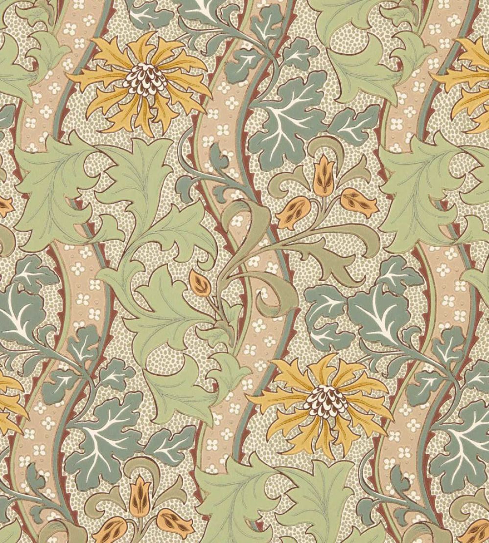 Cornflower Wallpaper by Morris & Co Lemon/Sage