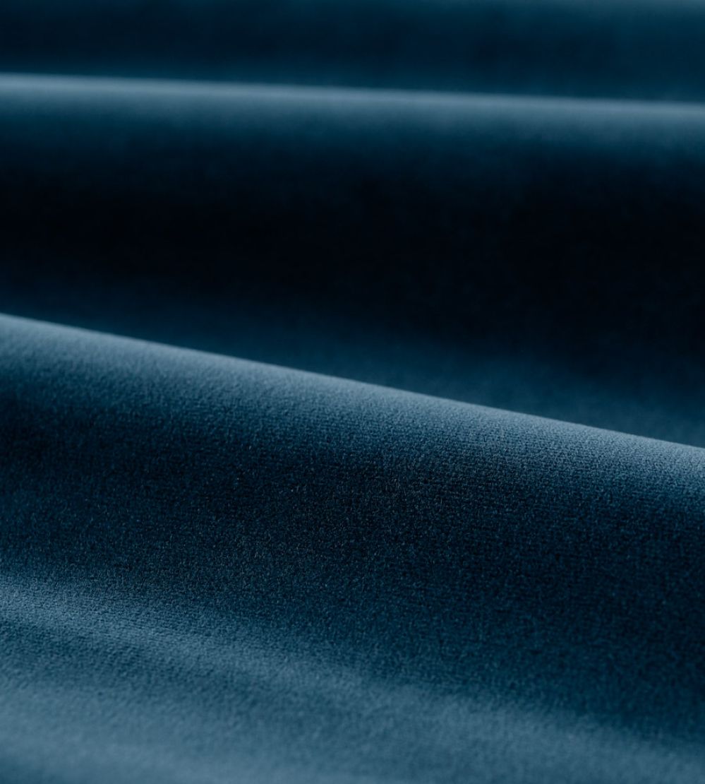 Cotton Velvet Performance Fabric by Zoffany Mazarine Blue