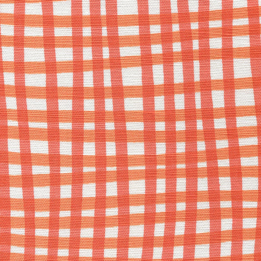 Country Check Orange Tangerine fabric by Alan Campbell