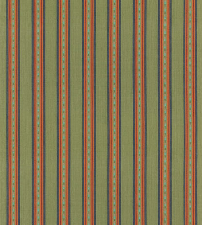 Country Stripe Fabric by Mulberry Home Emerald