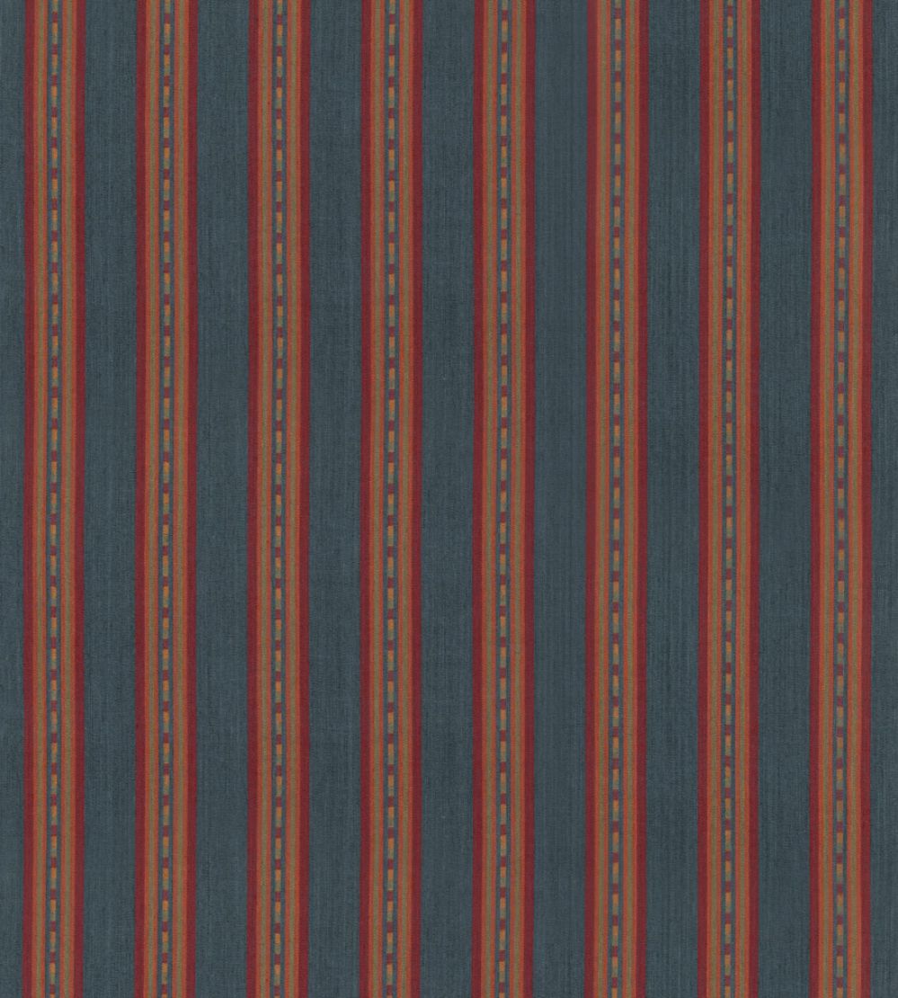 Country Stripe Fabric by Mulberry Home Teal