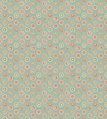 Court Buttons Wallpaper by GP & J Baker Aqua/Red