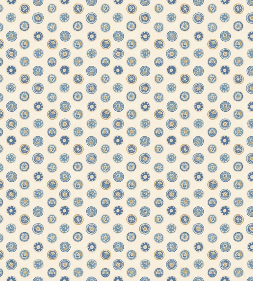 Court Buttons Wallpaper by GP & J Baker Blue