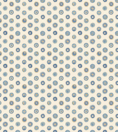 Court Buttons Wallpaper by GP & J Baker Blue