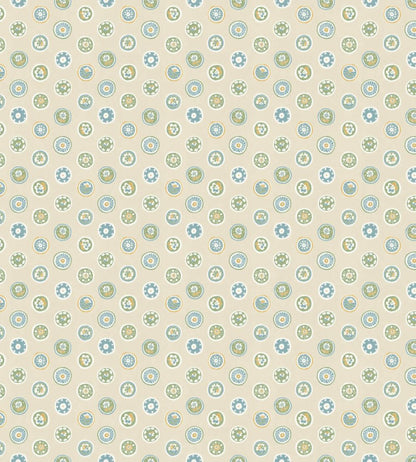 Court Buttons Wallpaper by GP & J Baker Blue/Green