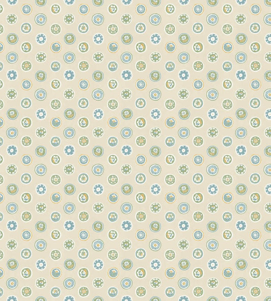 Court Buttons Wallpaper by GP & J Baker Blue/Green