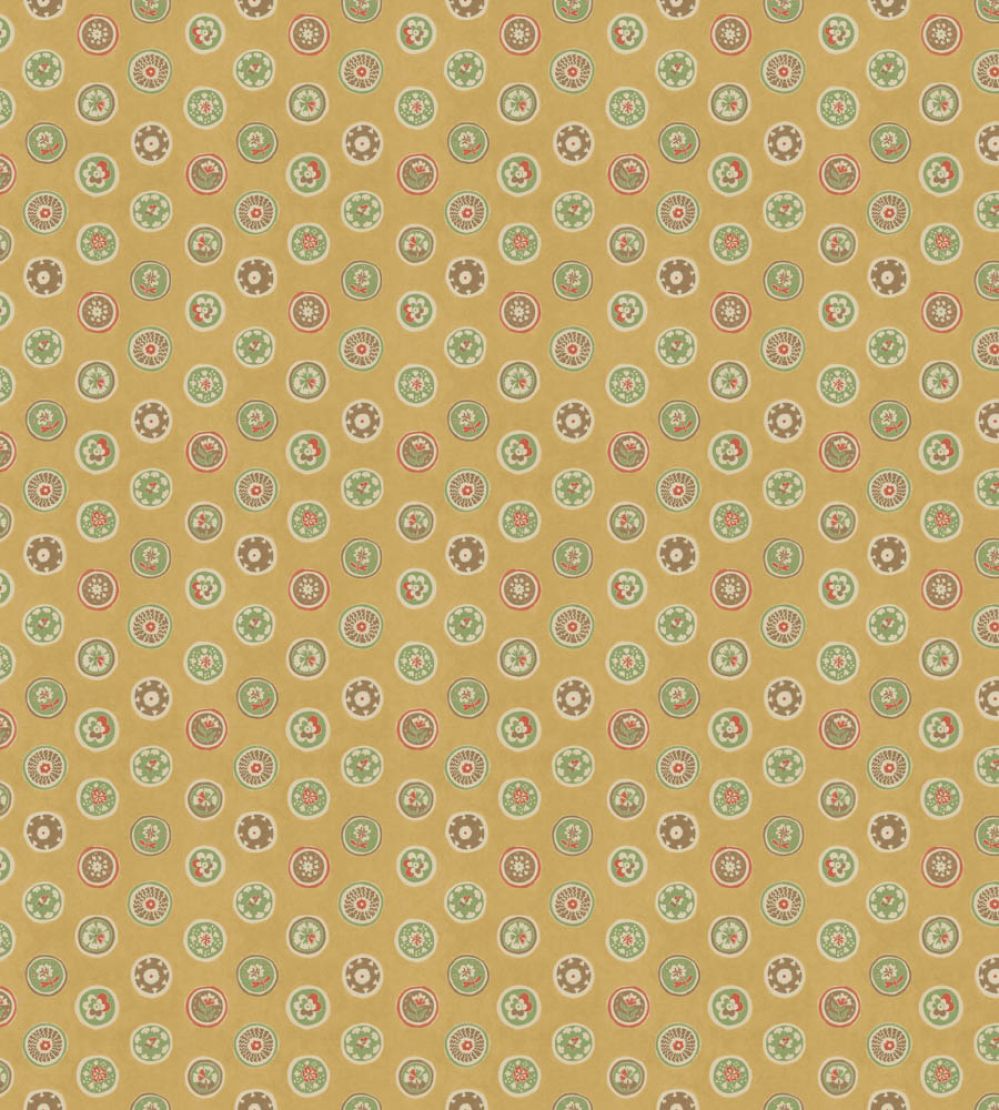 Court Buttons Wallpaper by GP & J Baker Ochre