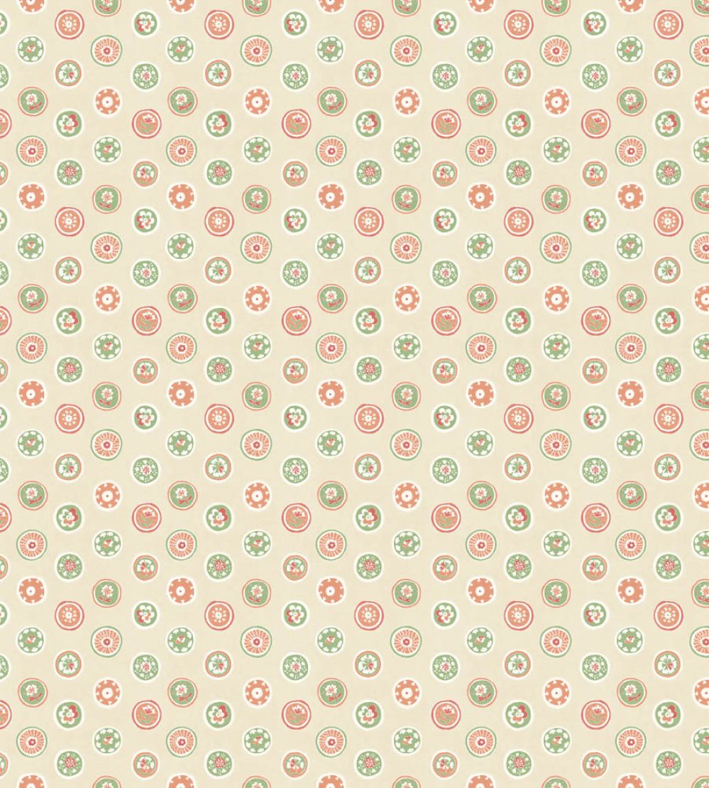 Court Buttons Wallpaper by GP & J Baker Pink/Green