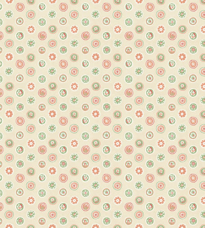 Court Buttons Wallpaper by GP & J Baker Pink/Green