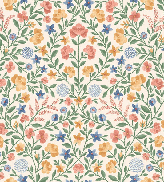Court Embroidery Wallpaper by Cole & Son Coral