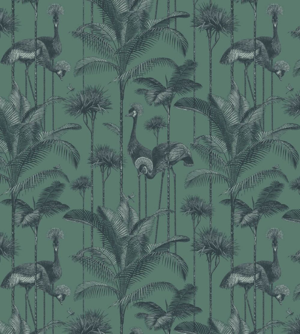 Crane Fonda Wallpaper by Divine Savages Jade Green