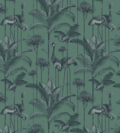 Crane Fonda Wallpaper by Divine Savages Jade Green