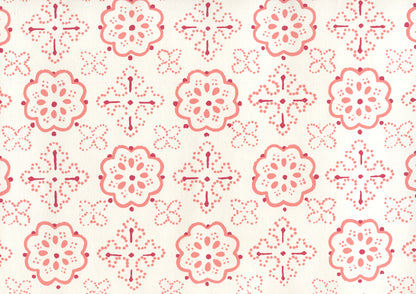 Crawford Multi Red Terracotta on Almost White wallpaper by Quadrille