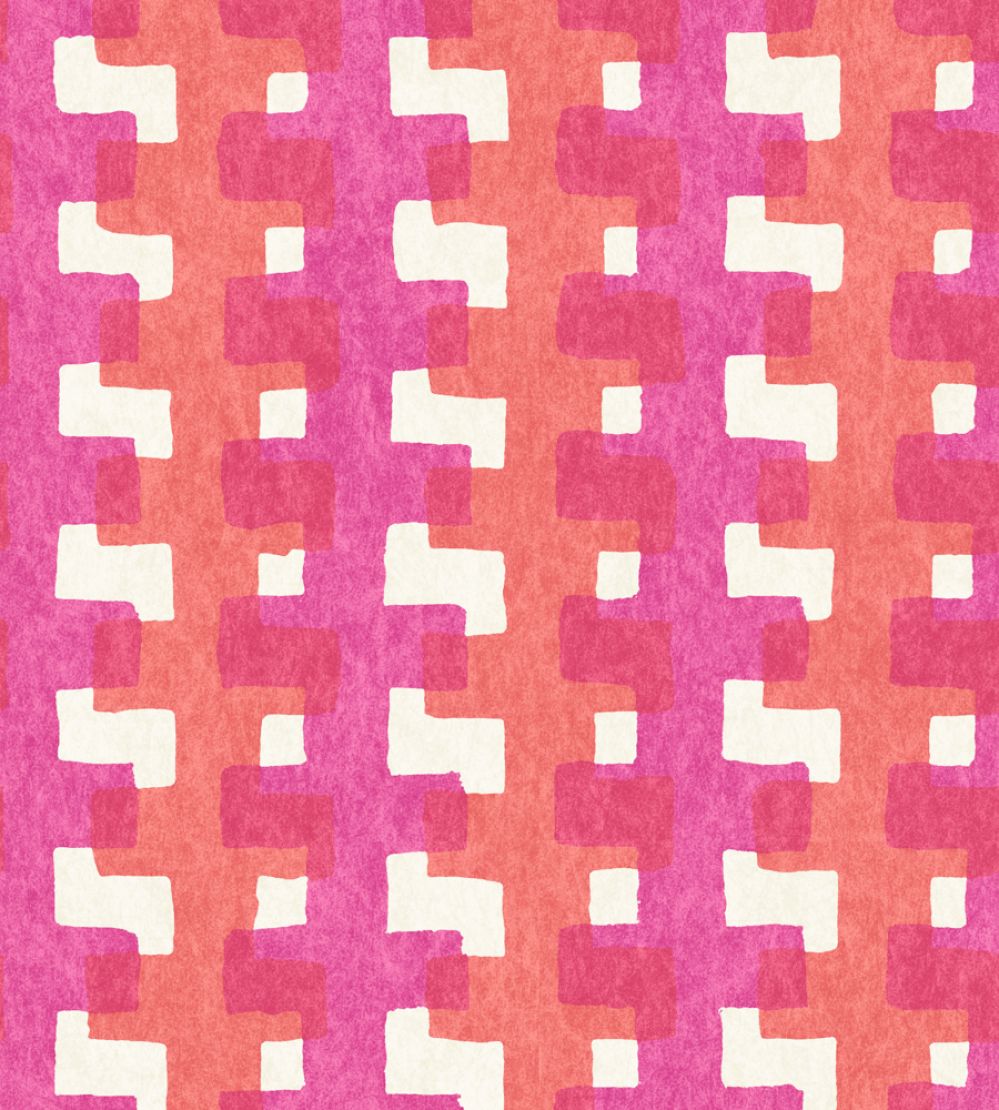 Cremaillere Wallpaper by Christopher Farr Cloth Fuchsia