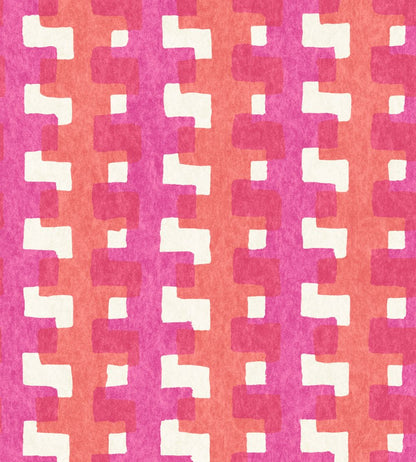 Cremaillere Wallpaper by Christopher Farr Cloth Fuchsia