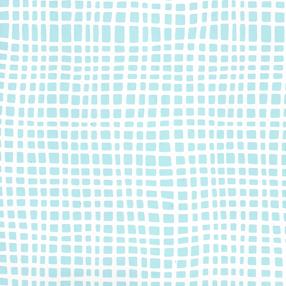 Criss Cross Turquoise on White Vinyl wallpaper by Alan Campbell