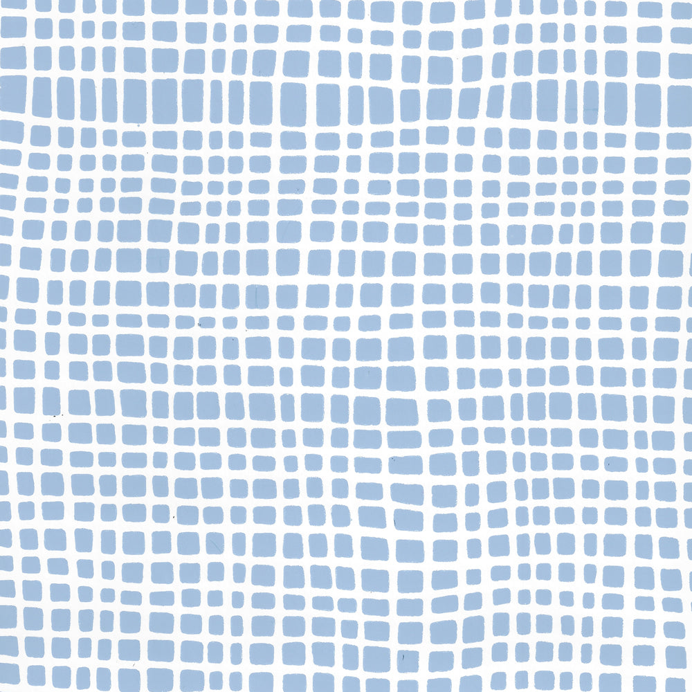 Criss Cross Slate Blue on White Vinyl wallpaper by Alan Campbell