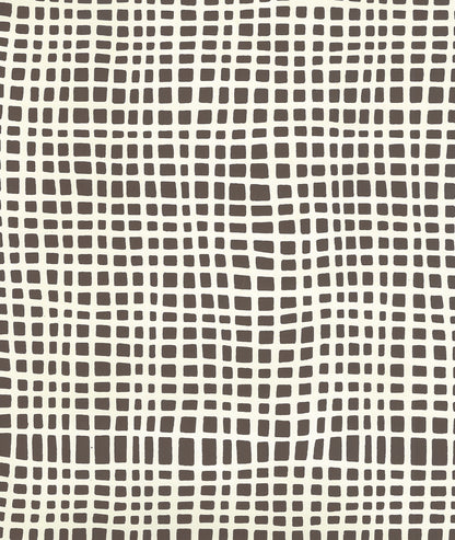 Criss Cross Brown on Off White wallpaper by Alan Campbell