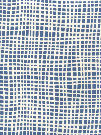 Criss Cross Navy on Almost White wallpaper by Alan Campbell