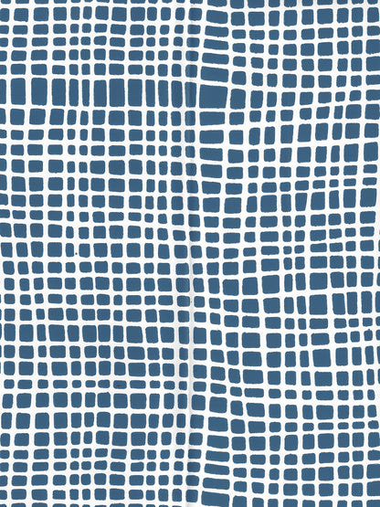 Criss Cross Navy on White Vinyl wallpaper by Alan Campbell